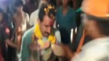 Madhya Pradesh Elections 2018: BJP MLA Dilip Shekhawat Welcomed With Garland of Shoes, Watch Video