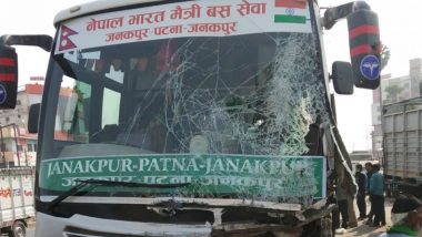 Muzaffarpur: Three Injured After India-Nepal Friendship Bus Collides With Truck on Janakpur-Patna Route