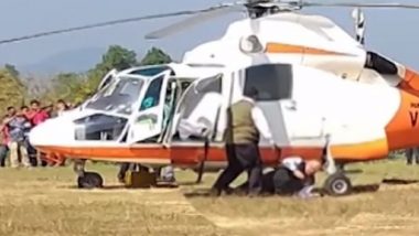 Amit Shah Falls From Chopper While Campaigning For Mizoram Assembly Elections, Watch Video