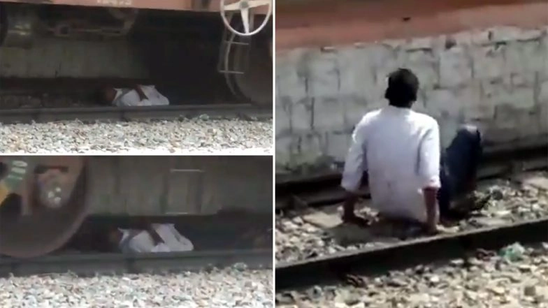 Andhra Pradesh: Man Lies Down Under Moving Train, Escapes Unhurt; Watch Video