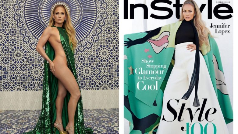 Jennifer Lopez Wears Nothing But A Green Valentino Cape For Instyle Mag Cover And Flaunts Her