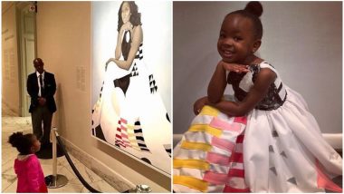 Little Girl Awestruck by Michelle Obama’s Portrait Dresses Up As the Former FLOTUS for Halloween