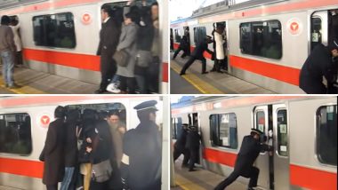 Oshiya or Professional Pushers Are Employed to Push People in Crowded Trains in New York, Beijing and Tokyo! Watch Video
