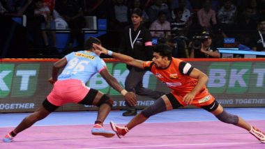 PKL 2018-19 Video Highlights: Pawan Sehrawat Helps Bengaluru Bulls to Register 45-32 Win Over Jaipur Pink Panthers