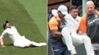 Prithvi Shaw Injures Left Ankle While Taking Catch During India vs Cricket Australia XI Practice Match: Watch Video Highlights