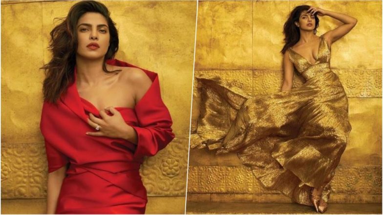 Priyanka Chopra Stuns on Cover of Vogue January 2019 Issue! The Bride-to-Be Looks Breath-Taking in Red & Gold Outfits (See Pics)