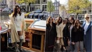 Priyanka Chopra Sails Through Her Bachelorette Weekend in Amsterdam in Fuzzy Sweater Dress & Printed-Heels Gumboots &ndash; See Pics & Videos