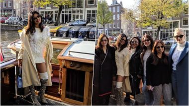 Priyanka Chopra Sails Through Her Bachelorette Weekend in Amsterdam in Fuzzy Sweater Dress & Printed-Heels Gumboots – See Pics & Videos