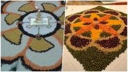 Easy Rangoli Ideas for Diwali 2018: Learn to Make Colourful Rangoli Designs and Patterns With Rice Grains and Pulses, Watch Videos