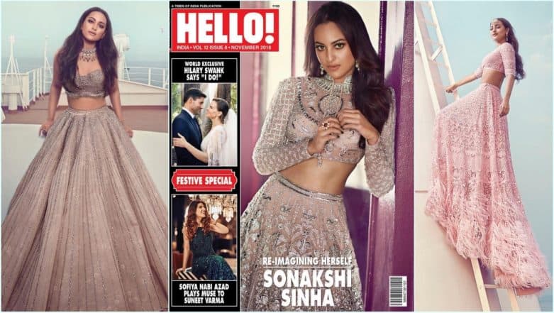 Sonakshi Sinha in Hello Magazine Diwali 2018 Special: B-Town Actress Looks Ethereal in Pastel Bridal Lehengas (See Pics) Sonakshi Sinha in Hello Magazine Diwali 2018 Special: B-Town Actress Looks Ethereal in Pastel Bridal Lehengas (See Pics)