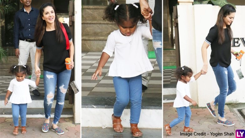Sunny Leone's Cute Daughter Nisha Is Bored Of Paparaazi Attention? View Pics!