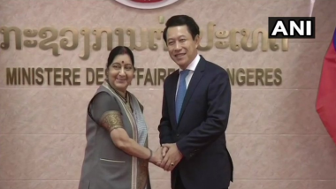 Sushma Swaraj Meets Laotian Counterpart Kommasith; Holds Bilateral Talks