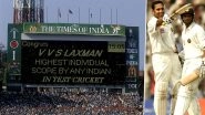 VVS Laxman 44th Birthday: A Lookback at Very Very Special 281-Run Innings by the Stylish Hyderabadi Batsman vs Australia (Watch Video)
