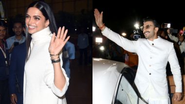 Twinning in White Deepika Padukone-Ranveer Singh Leave for Italy for Their Big Fat Indian Wedding – View Pics