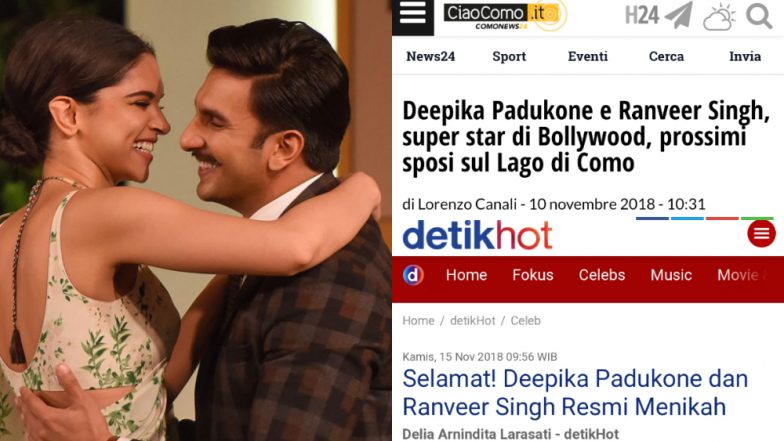 Ranveer Singh Weds Deepika Padukone: World Media Is Going Gaga Over ‘Bollywood’s Royal Couple’