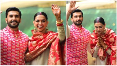 Newlywed Power Couple Deepika Padukone and Ranveer Singh Chose to Colour Coordinate Their Airport Look – View Pics