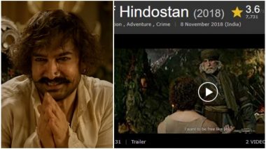 SHOCKING! Thugs of Hindostan is Aamir Khan's Lowest Rated Movie on IMDB, Even Worse Than Tum Mere Ho!