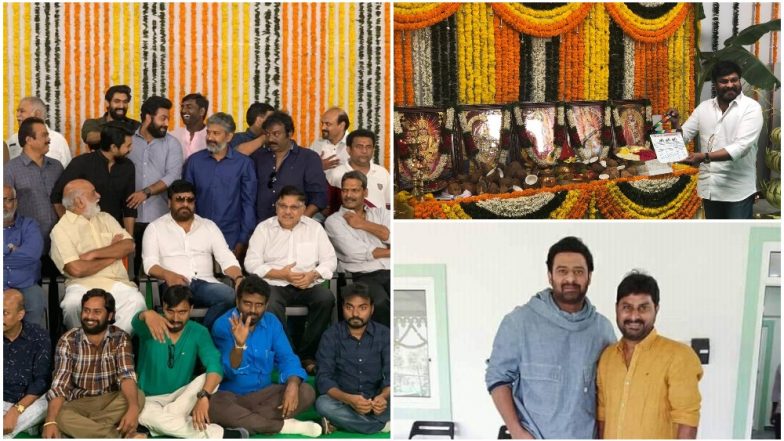 RRR Massive Launch: Chiranjeevi, Prabhas, Rana Daggubati Attend the Muhurat of SS Rajamouli's Film With Jr NTR and Ram Charan But Where Are The Ladies? - View Pics