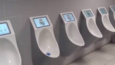 Real Madrid Install TV Screens for Fans on Urinals at Santiago Bernabeu Stadium (Watch Video)