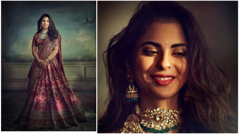 Isha Ambani Looks Resplendent in Her Sabyasachi Mukherjee Creation for Grah Shanti Puja – View Pics