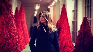 Melania Trump Unaffected by Twitter Trolls Terming White House Red Christmas Trees and Decorations Spooky, Says They Are 'Fanstatic'