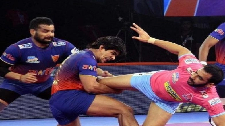 PKL 2019 Match Report & Results: Dabang Delhi Ride Naveen Kumar's Stunning Effort to Pip Jaipur Pink Panthers at Sree Kanteerava Stadium