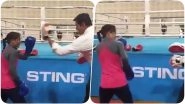Mary Kom Throws Punches at Sports Minister Rajyavardhan Rathore In a Friendly Bout (Watch Video)