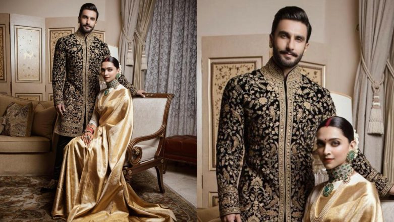 Deepika Padukone, Ranveer Singh wedding reception: Couple goes regal in  white and gold colour coordinated ensemble-Entertainment News , Firstpost