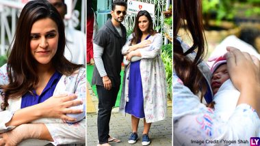 Neha Dhupia and Angad Bedi's Daughter Mehr Makes Her Paparazzi Debut – View Pics