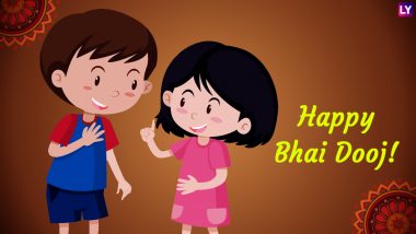 Bhai Dooj 2018 Greetings: WhatsApp Stickers, Facebook Status, Bhai Tika GIF Image Messages and SMS to Wish Brothers and Sisters on Bhau Beej