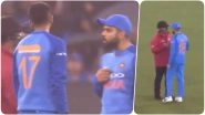 Virat Kohli Argues With On-field Umpire After the 2nd T20 Game Between India and Australia was Continued Despite Heavy Rainfall (Watch Video)