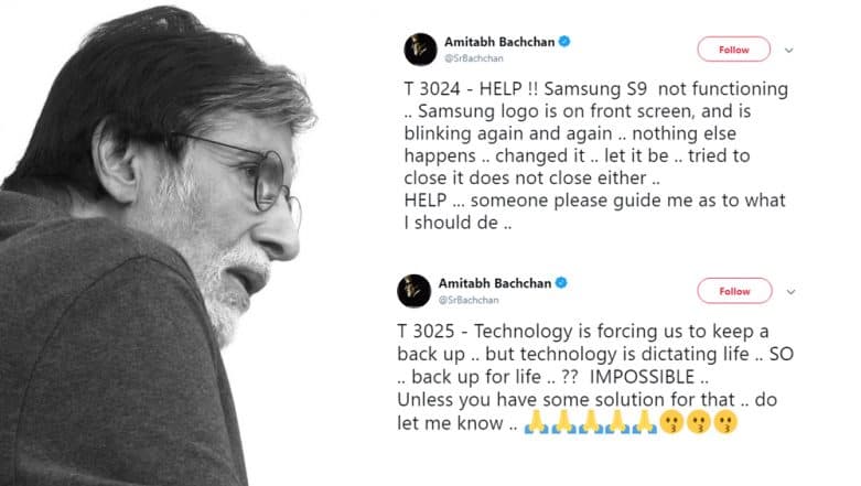 OnePlus Brand Ambassador Amitabh Bachchan's Samsung Galaxy S9 Malfunctions; Seeks Help From Fans on Twitter OnePlus Brand Ambassador Amitabh Bachchan's Samsung Galaxy S9 Malfunctions; Seeks Help From Fans on Twitter