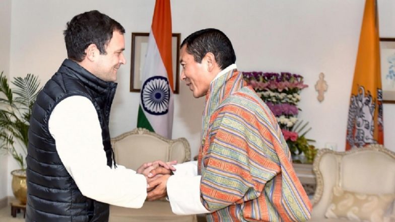Rahul Gandhi Meets Bhutan Prime Minister Lotay Tshering to Discuss the Political Situation in the Region