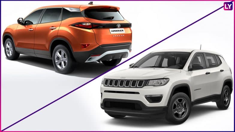 Tata Harrier Vs Jeep Compass: Premium SUVs Caught Alongside on Indian Road; View Pic Tata Harrier Vs Jeep Compass: Premium SUVs Caught Alongside on Indian Road; View Pic