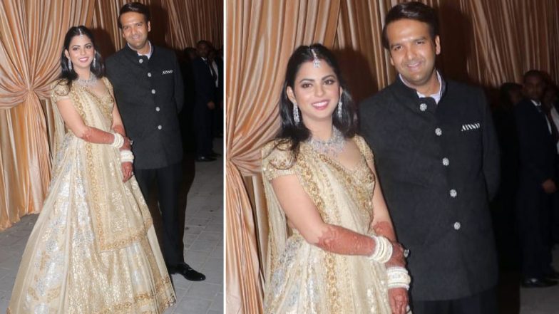 who designed isha ambani wedding dress Isha Ambani's Lehenga At Mumbai Wedding Reception Custom-Made By Italian Designer Valentino