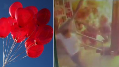 Christmas Balloons Explode in Rajkot Market, Injures 4, Watch Shocking Video From Gujarat