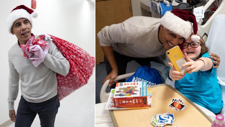 Barack Obama Becomes Santa Claus For Children's Hospital in Washington, Watch Video and Pics of Former US President