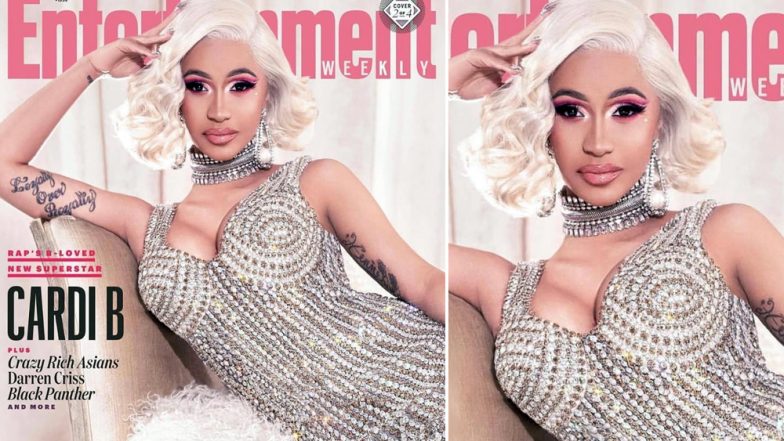 Cardi B Bedazzles in Abu Jani Sandeep Khosla’s Design on the Cover of Entertainment Weekly’s December 2018 Issue – See Pic