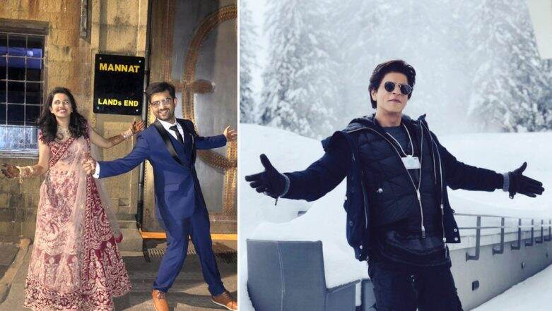 Just Married Couple Poses Outside Shah Rukh Khan's Mannat Instead of Visiting Temple, Check How The Zero Actor Reacted Just Married Couple Poses Outside Shah Rukh Khan's Mannat Instead of Visiting Temple, Check How The Zero Actor Reacted