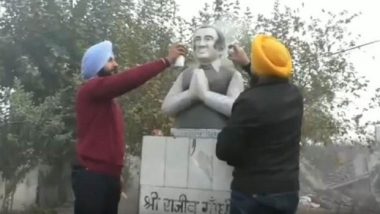 Rajiv Gandhi Statue Vandalised in Ludhiana: Punjab Police Arrests One Person in Connection With Case