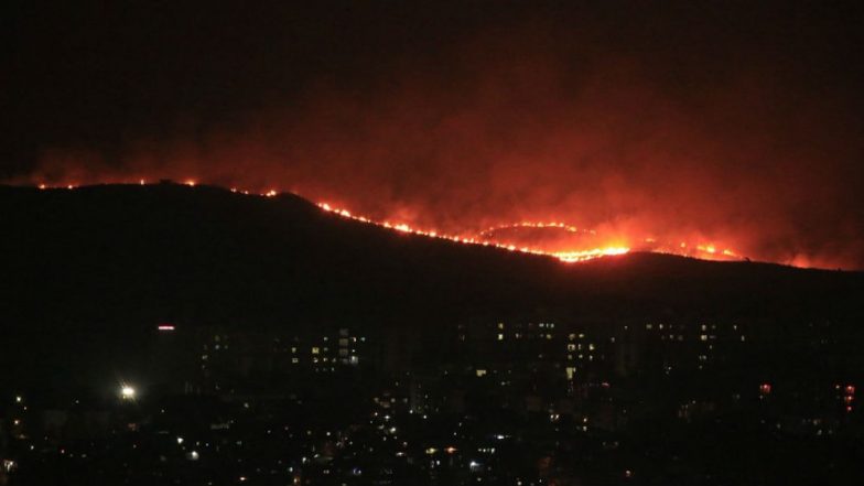 Mumbai: Massive Fire Erupts Near Gokuldham Society in Goregaon, 10 Fire Tenders at Spot