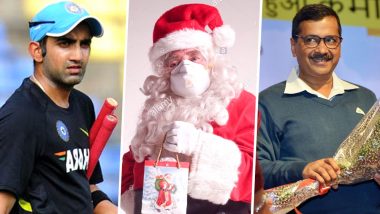 Gautam Gambhir Posts Pic of Santa Claus Wearing Air-Filter Mask to Wish Merry Christmas, Takes Sly Jibe on Delhi CM Arvind Kejriwal