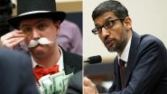 Sundar Pichai at US Congress Hearing: Monopoly Man Strikes Again! Ian Madrigal Garners Attention at Google CEO's Testimony (Watch Video)