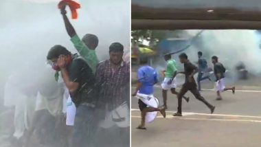 Sabarimala Row: BJP Workers March Towards Kerala CM’s Residence, Police Use Water Cannon, Tear Gas Shells to Disperse Crowd