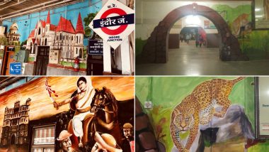 Indian Railways Beautification Drive: Ratlam, Ujjain and Indore Railway Stations Have Been Transformed With Beautiful Wall Paintings, View Pics