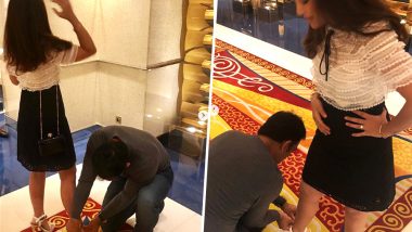 MS Dhoni Ties Wife Sakshi's Stilettos' Lace: Instagram Pictures Goes Viral!