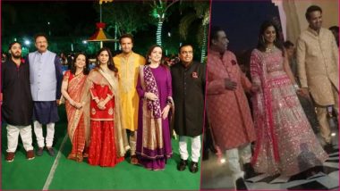 Isha Ambani-Anand Piramal Wedding Sangeet: Bride-to-Be Looks Pretty in Pink Lehenga in This First Pic With Father Mukesh Ambani