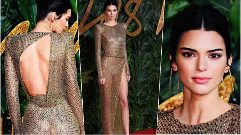 Kendall Jenner Sizzles in Naked Gold Julien MacDonald Gown at 2018 British Fashion Awards – See Sexy Pics