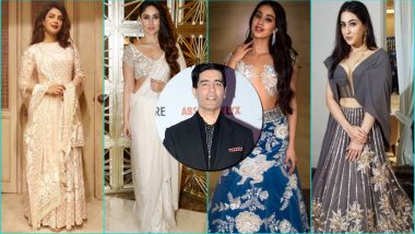 Manish Malhotra Birthday Special: From Kareena, Priyanka to Janhvi and Sara, A Look at Actresses Who Stunned in the Designer’s Creations (See Pics)