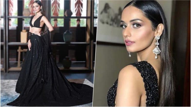 Image result for manushi chillar in black lehenga